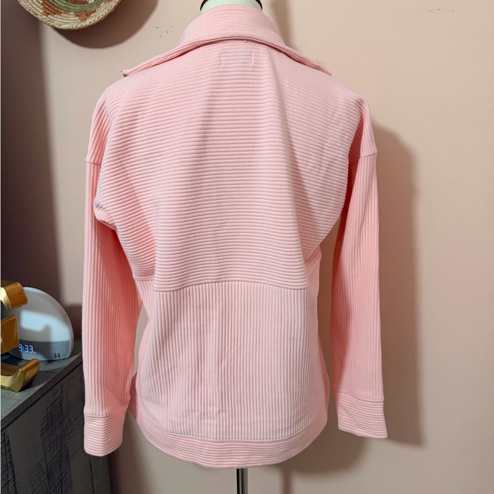 Wonderly Pink Quarter-Zip Ribbed Pullover Hoodie - Picture 3 of 4